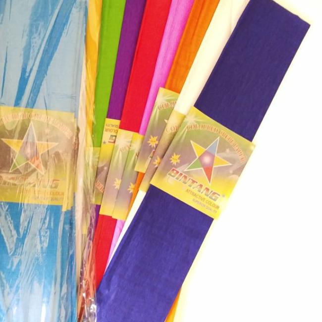 

Grand Seller|SQ17|kertas krep / coloured crepe paper ukuran +-61x117,5cm per pack (25lembar)