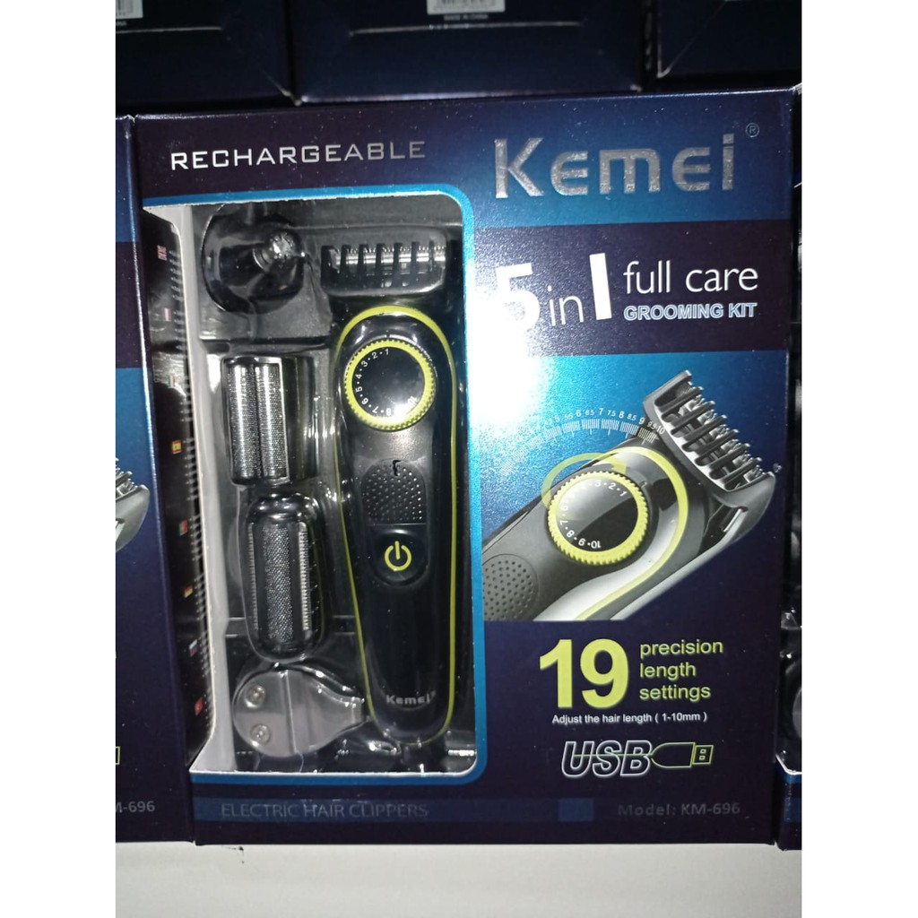 Kemei Alat Cukur Elektrik 5 in 1 Hair Trimmer Shaver - KM 696 Multifungsi