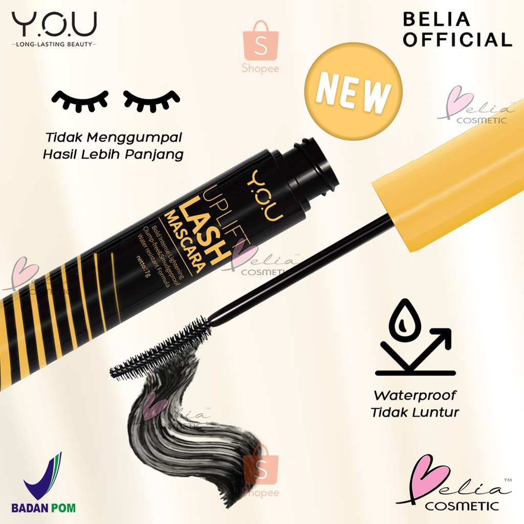 ❤ BELIA ❤ YOU Uplift Lash Mascara | Lashtension Enhancing Mascara Noutriwear | Basic Collection Waterproof | Maskara Y.O.U Makeups (✔️BPOM)