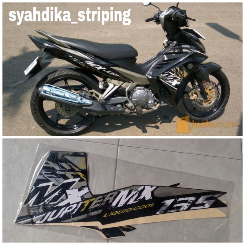 STIKER STRIPING LIS BODY YAMAHA JUPITER MX 135 2014 HITAM