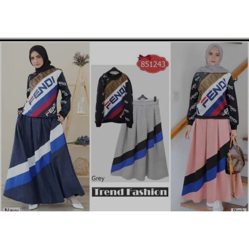 (SALE MURAHHHH) BRAND EXTU SETELAN ROK/ One Set Rok  kekinian bahan import
