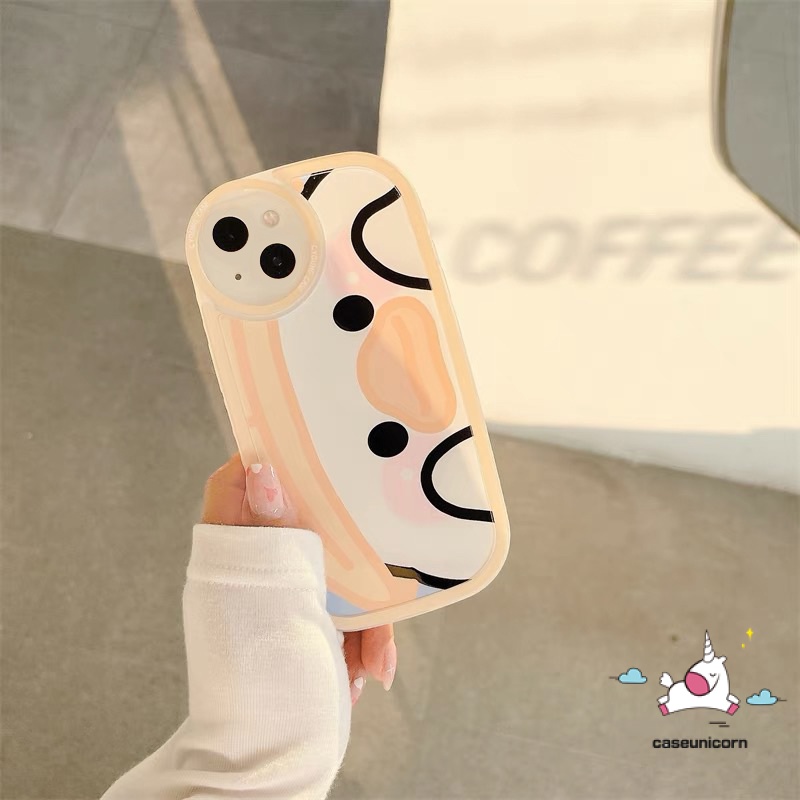 IPHONE Casing Ponsel Bebek Lucu Kompatibel Untuk Iphone11 7plus 8plus 78 6 6s Plus 13 12 14 Pro MAX XR X XS MAX SE 2020 Kartun Soft TPU Lembut Anti Jatuh Cover