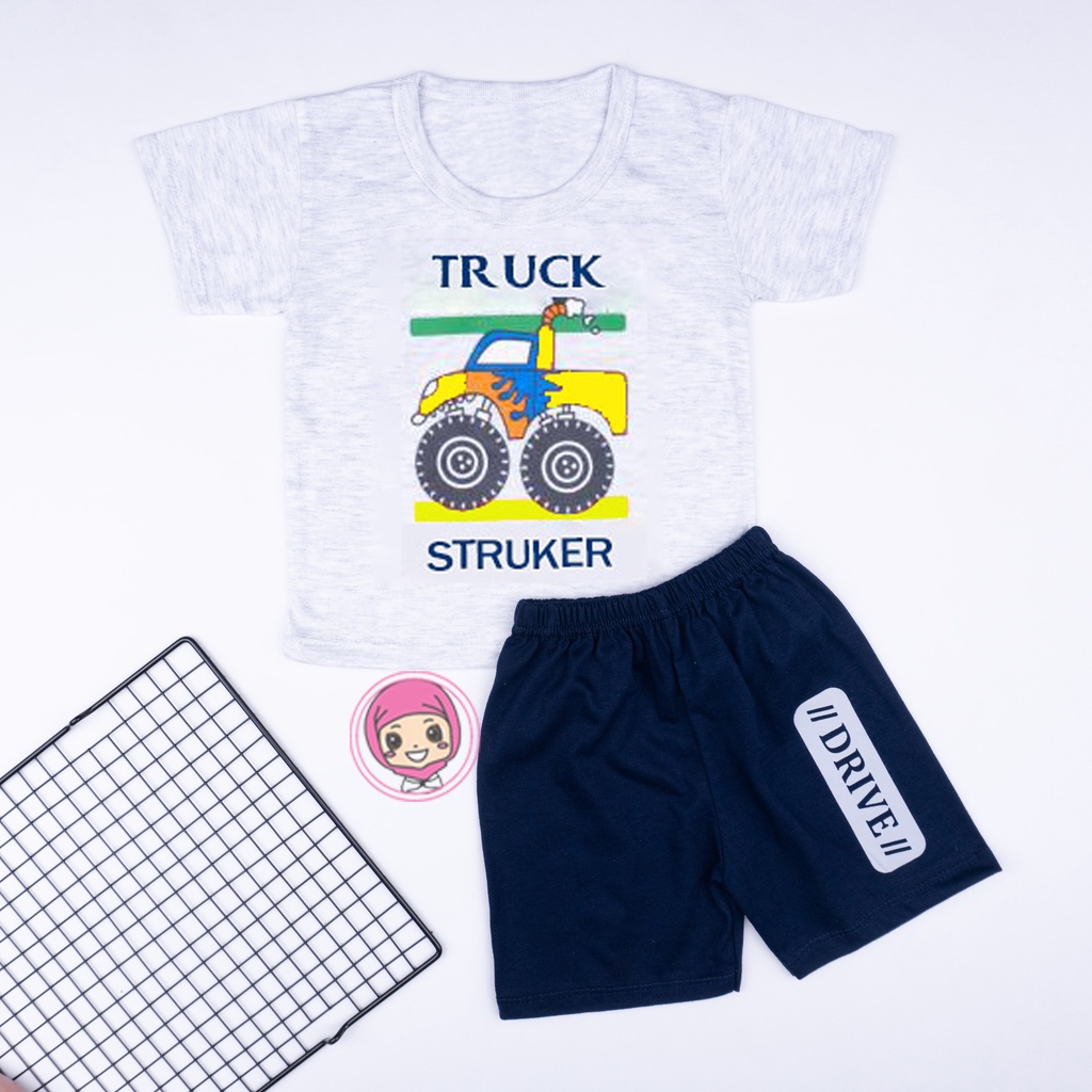 IL - SETELAN ANAK KOMBINASI / SET BAJU ANAK UNISEX COWOK / CEWEK USIA 1- 6 TAHUN TRANSPORT