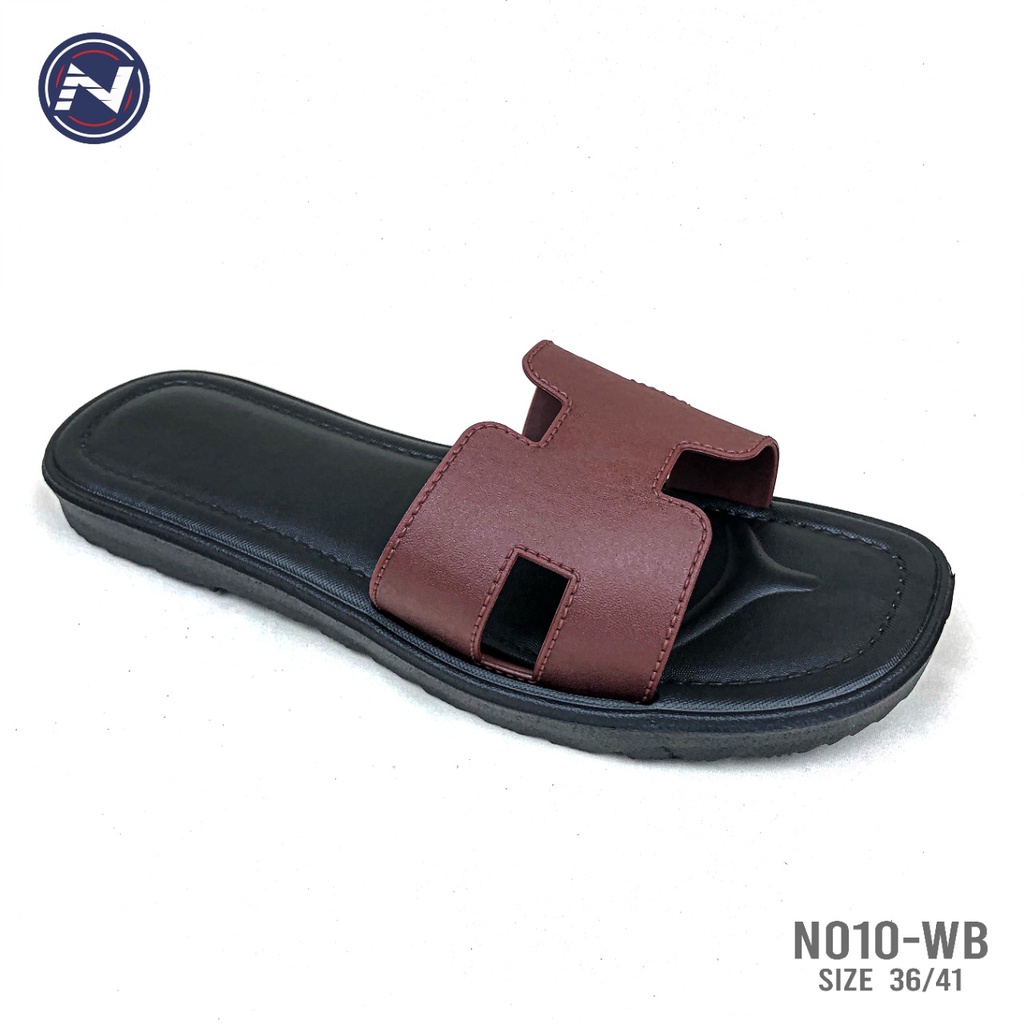 Sendal Wanita Slop Teplek Kokop H Kekinian Terbaru Casual - N010 WB (36/41)