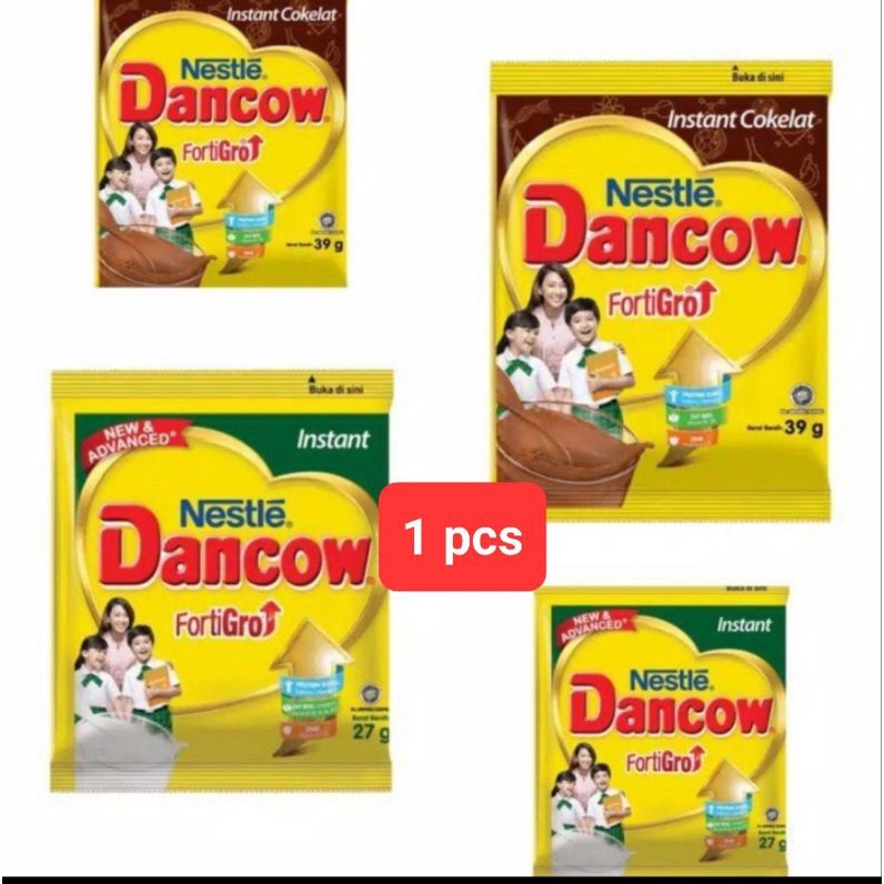 Dancow sachet susu bubuk coklat dan putih instan 1 pcs