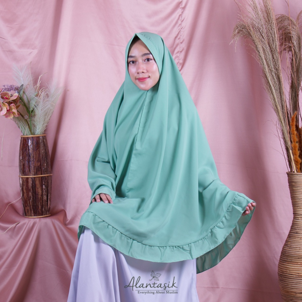 Alantasik - jilbab ALISHA jumbo XL Rempel R.23 / khimar instan hijab syari panjang wanita R.23