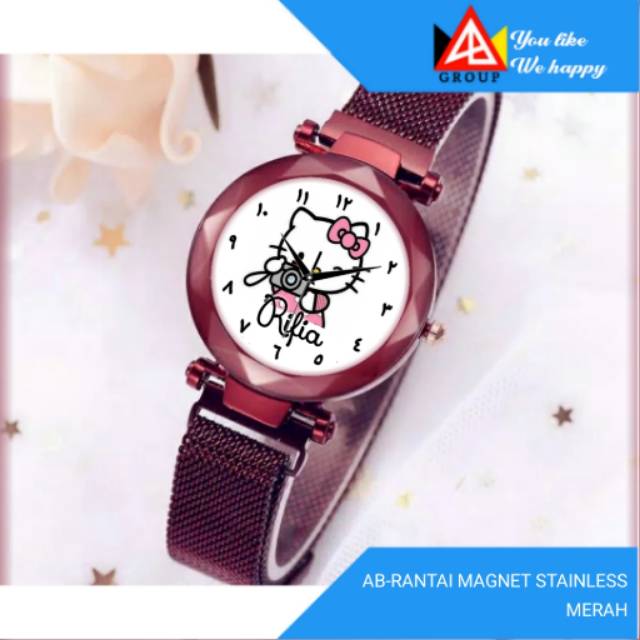 Jam tali magnet custom | bisa custom nama/karakter favorit kamu