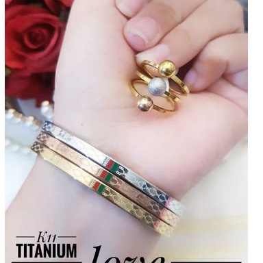 TiTanium set gelang cincin D51