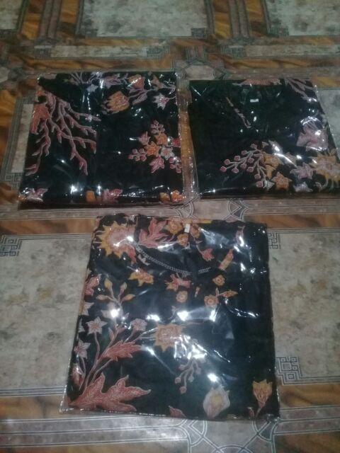 Baju Batik Couple Gamis Batik Keluarga Modern Motif Cibulan Orange Terbaru