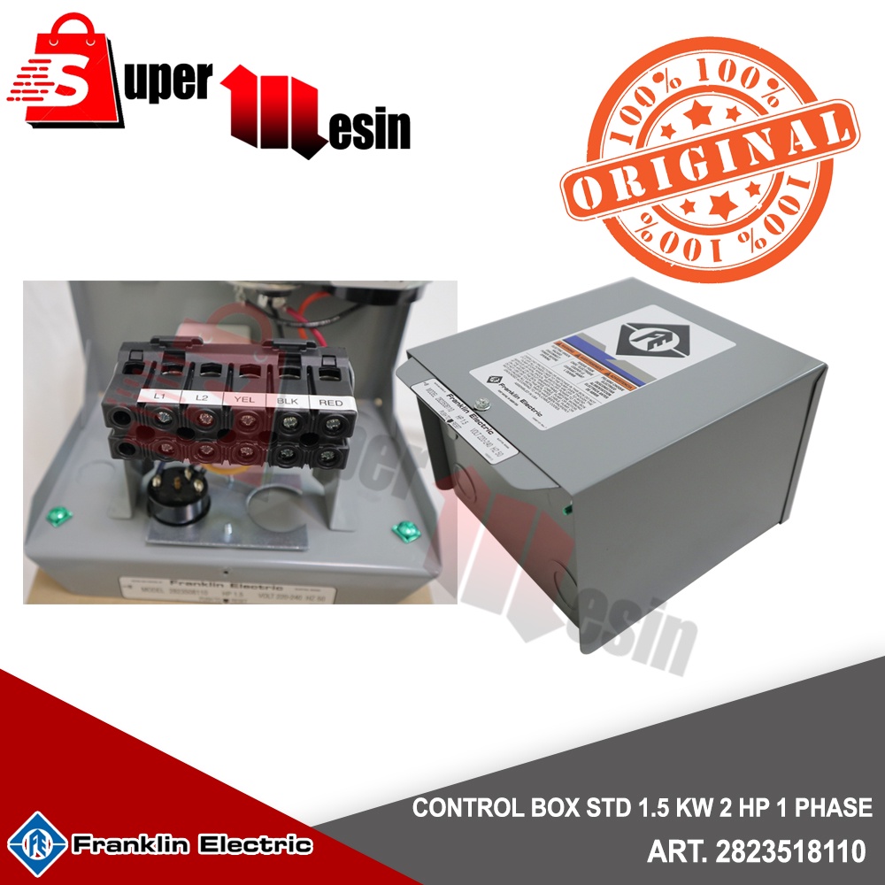 Control box pompa stardard franklin 1.5 kw 2 hp 1 phase CB 2823518110