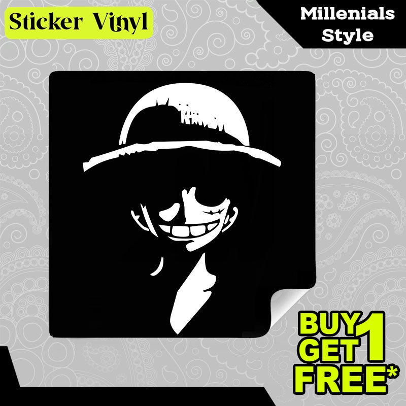 

Stiker Sticker Luffy One Piece Smile in Siluet Karakter Lucu Anime Jepang Aesthetic Bahan Vinyl Satuan Anti Air