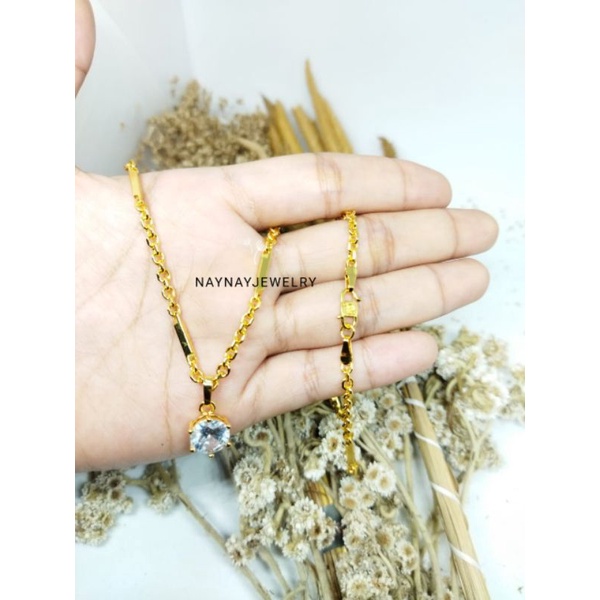 Kalung Nuri Balok 45cm (warna mirip emas 24k)