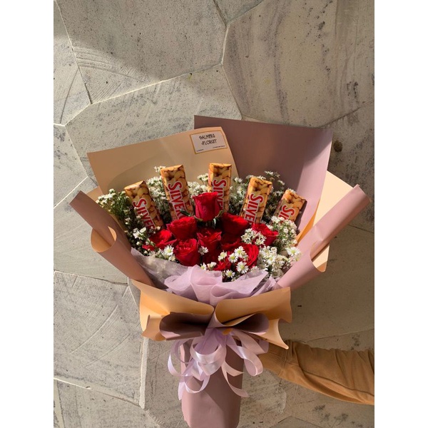 

bouquet coklat valentine kado murah surabaya bunga segar