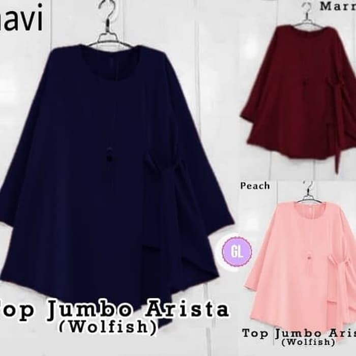 53339 / top jumbo arista / baju tunik wanita / baju muslim wanita