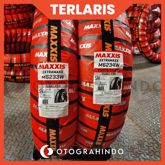PAKET BAN MOTOR SUPERMOTO KLX 110/70-17 & 130/70-17 MAXXIS EXTRAMAXX Paket Sepasang Ban Motor Depan 