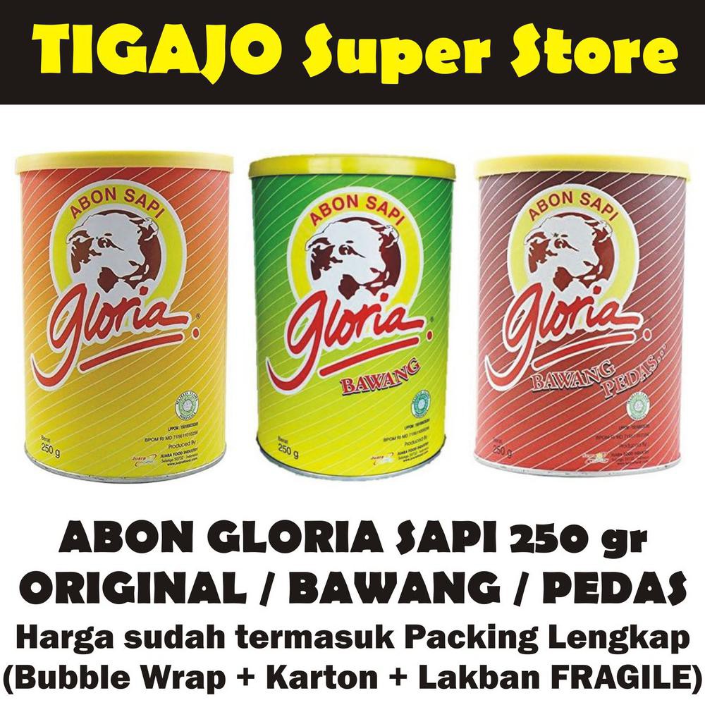 

( BISA COD ) GLORIA Abon Sapi 250 gr Original / Bawang / Pedas DISKON [Kode 1|Kode 2|Kode 3|Kode