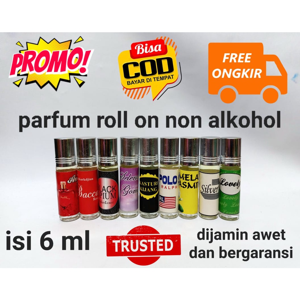 (6 ML) PARFUM BIBIT ROLL ON NON ALKOHOL MODEL ALREHAB 6 ML. KUALITAS TERBAIK HARGA TERMURAH. AROMA BANYAK PILIHAN.