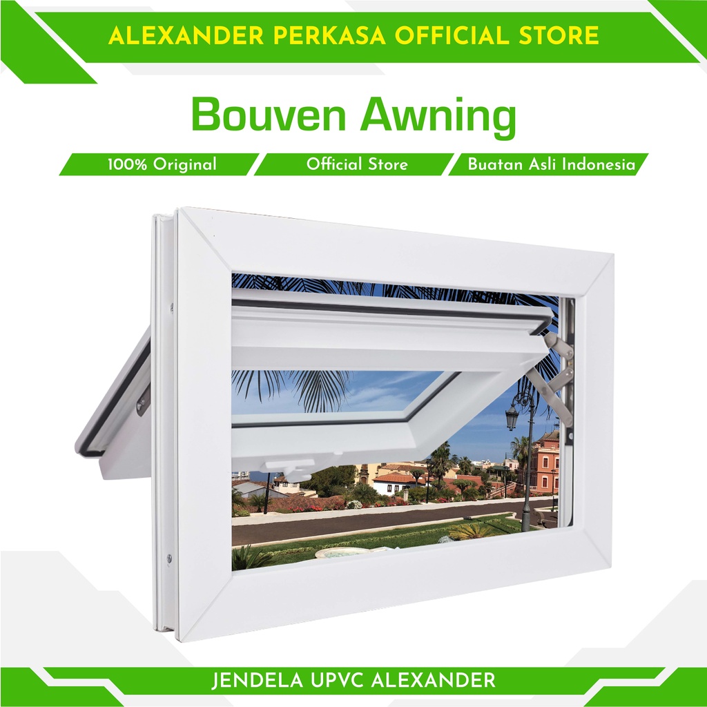 JENDELA UPVC ALEXANDER BOUVEN AWNING WINDOW JUNGKIT 60X40 CM
