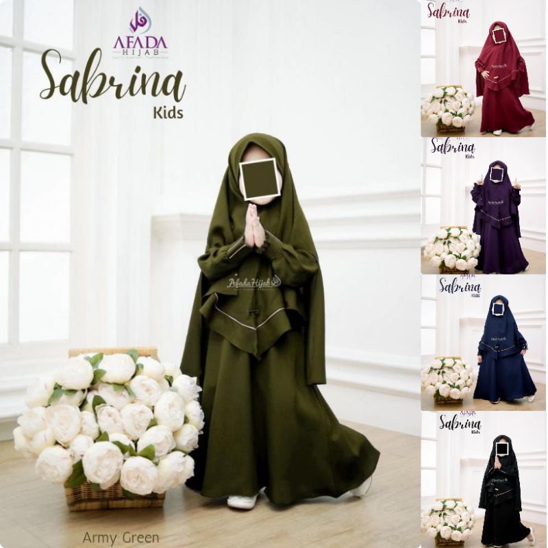 Sabrina kids by Afada hijab set Gamis syari Anak cadar