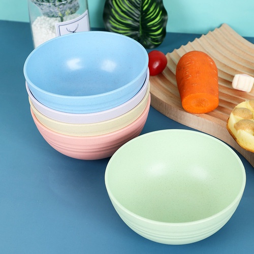 ☀ INDOLAND ☀  Mangkok Wheat Straw Bowl dan Piring /Mangkuk Plastik Microwave Warna Warni R654