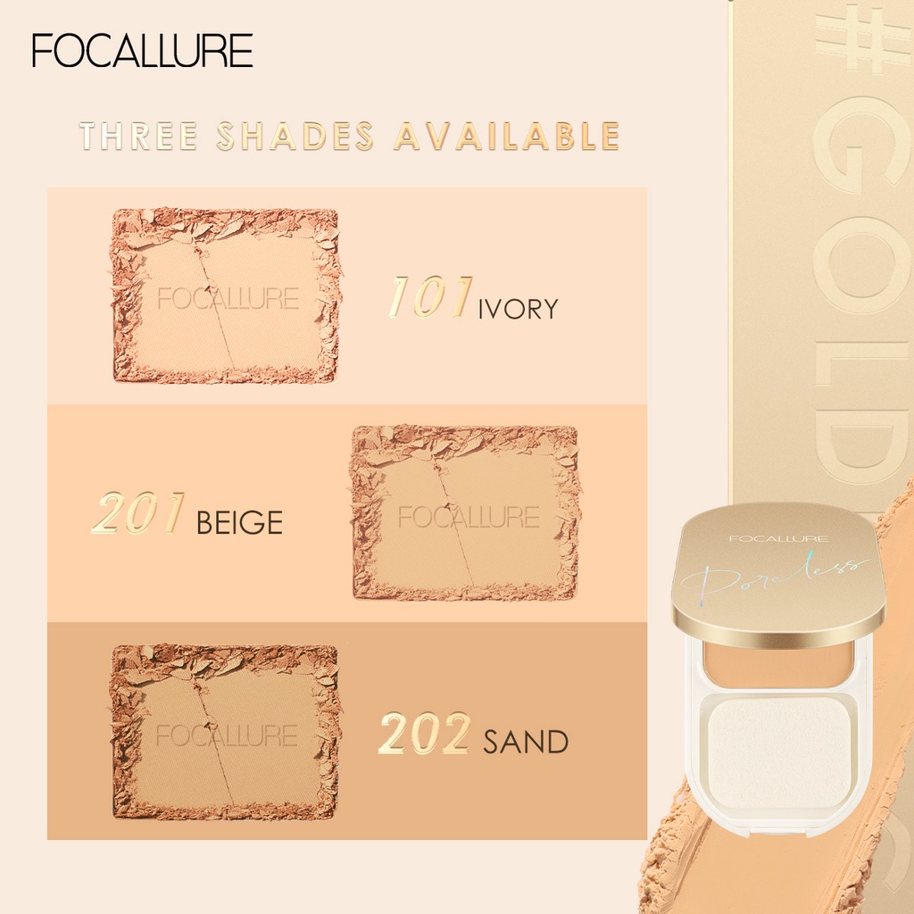 Focallure Golden Age Powder Lasting Poreless Compact Powder Focallure Bedak Padat Focallure Golden Age Pressed Powder Focallure Bedak Focallure Focallur Focalure Fucallure Focalure Foccalure