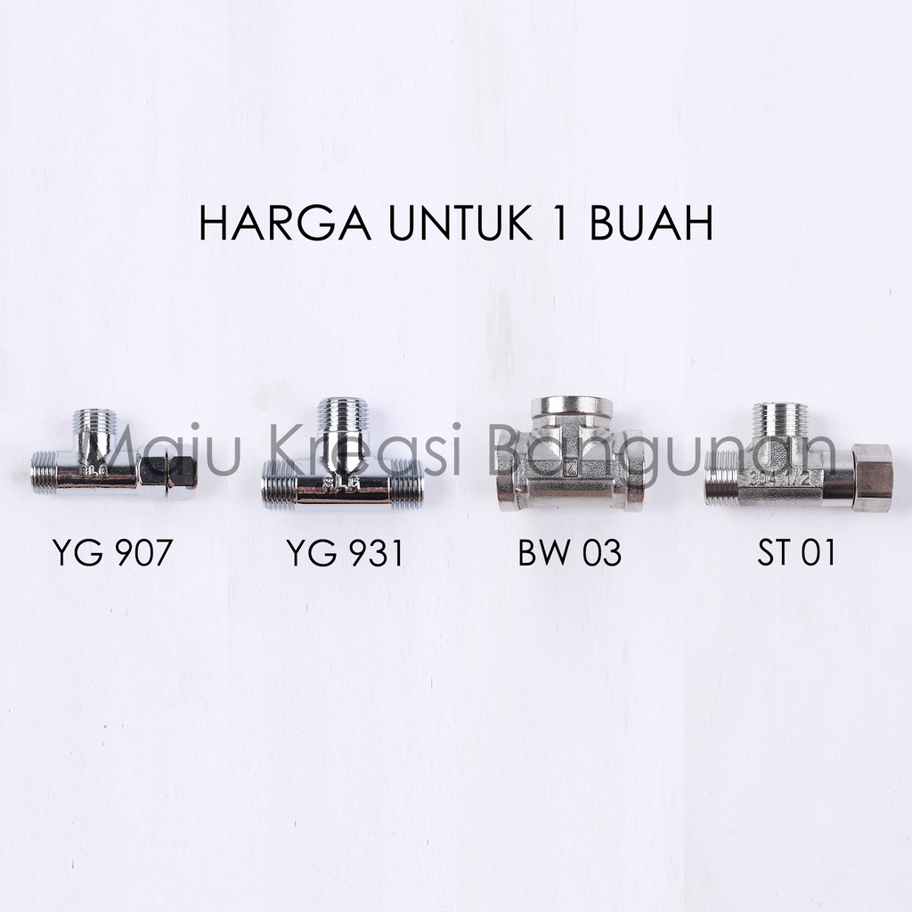 Sambungan Soligen Kuningan Tee Sok Shock Nepel Sock Drat Luar Dalam YG 907 931 BW 03 T ST 01 ST01 YG907 YG931 BW03