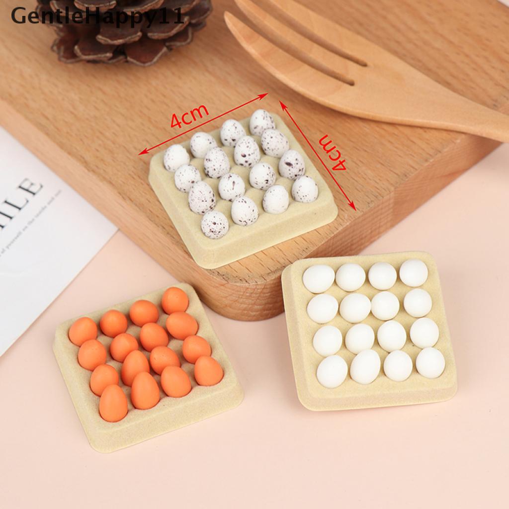 Gentlehappy 16Pcs / Set Mainan Miniatur Telur Skala 1: 12 Untuk Dekorasi Dapur Rumah Boneka