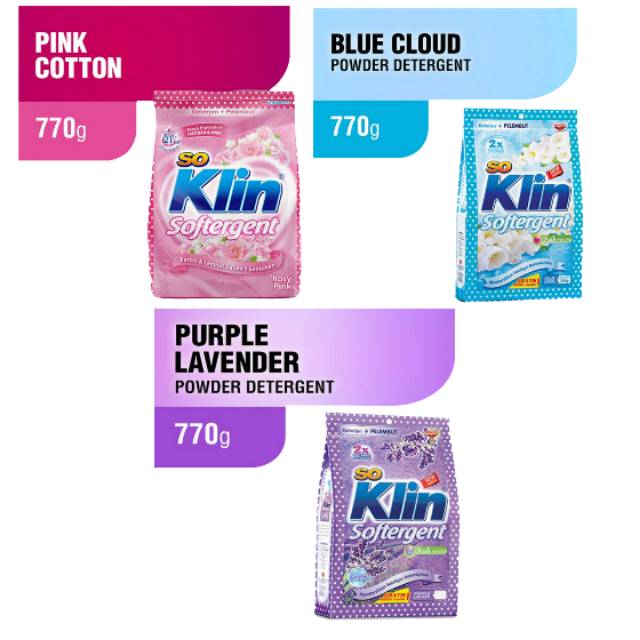 SOKLIN Softergent Deterjen Bubuk 770gr Pembersih Pakaian Sabun Cuci Baju