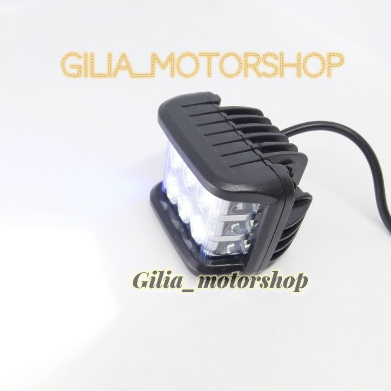 Lampu tembak sorot cree/cwl 6 led mini strobo 3x3 led kiri kanan universal