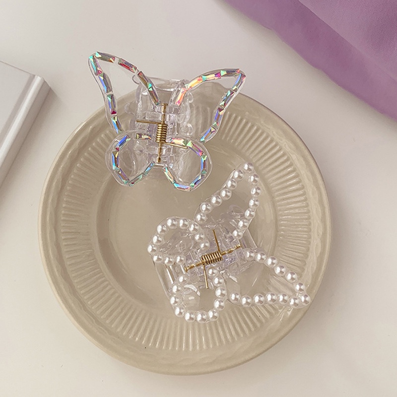 Korean Style Transparent Butterfly Hair Clip Retro Temperament Acrylic Clip