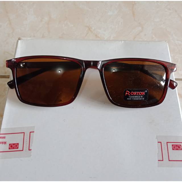 Kacamata persegi coklat trendy R3003