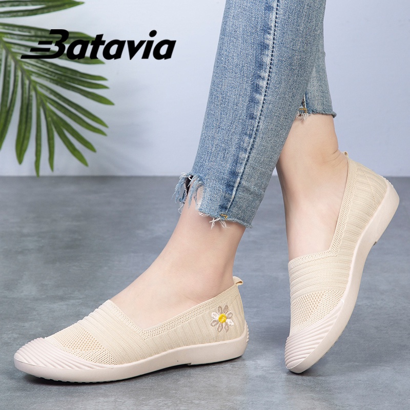 (COD)Batavia Shoes sepatu sepatu wanita sepatu flat rajut Sepatu slip-on slip-on kasual sepatu perempuan A163 A162 A165