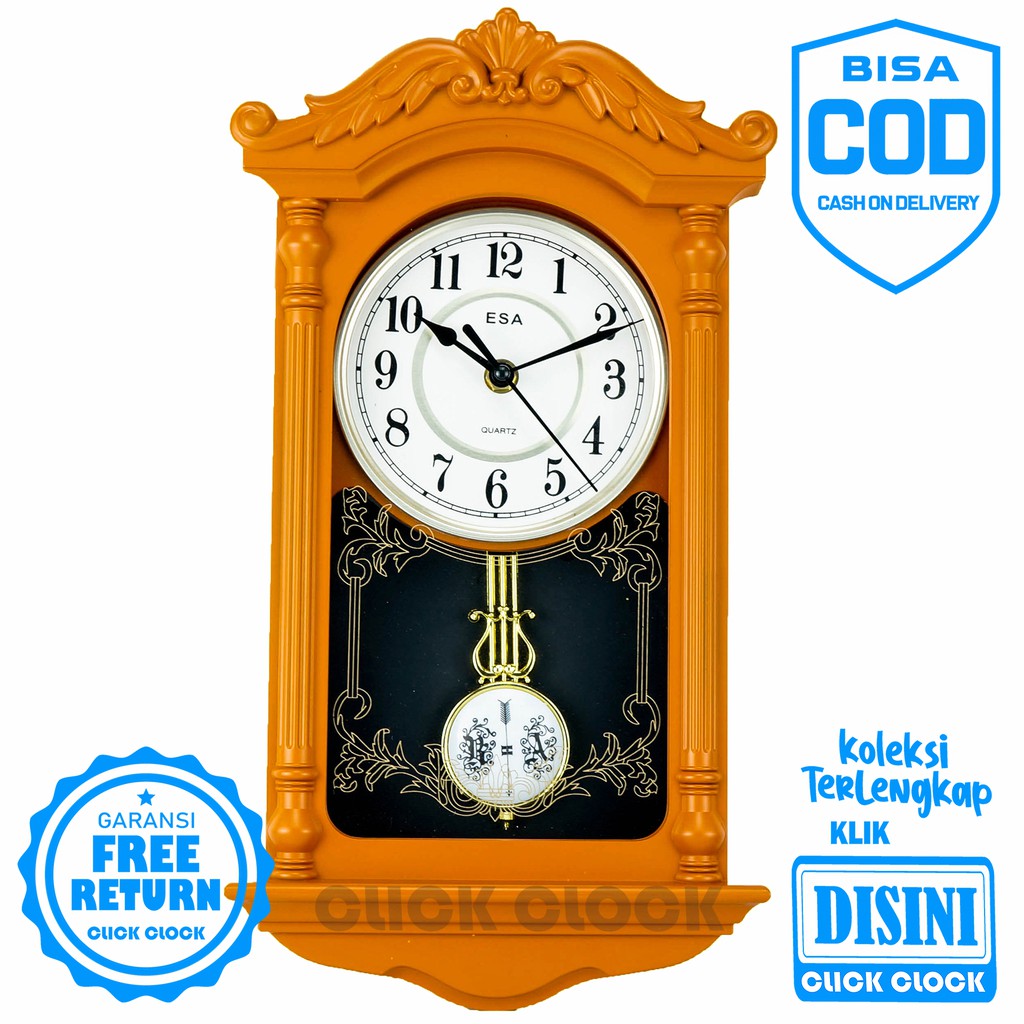 Jam Dinding Bagus Dekorasi Rumah Wall Clock Unik Murah ESA 06200