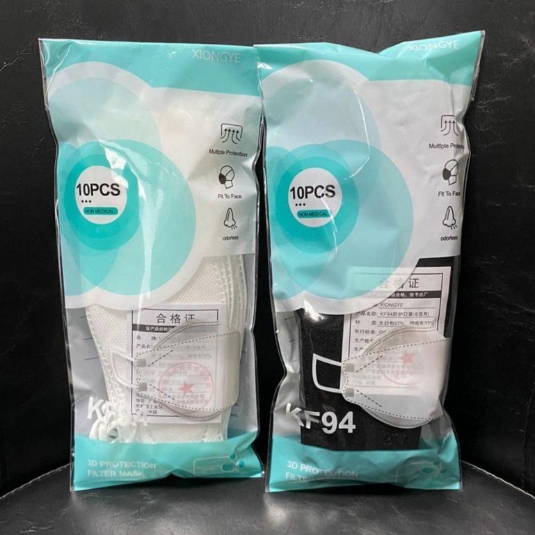 Masker KF94 DMS Care Hitam/Putih Pack 10pcs(Medical Grade)