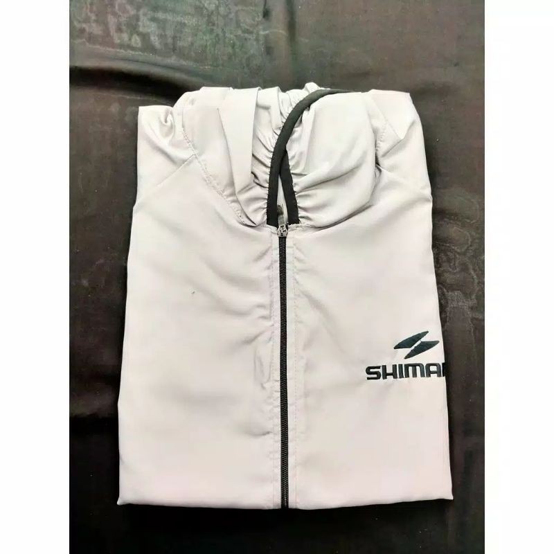 jaket parasut lari sepeda jumbo shimano XTR jaket olahraga pria dan wanita-Abu muda