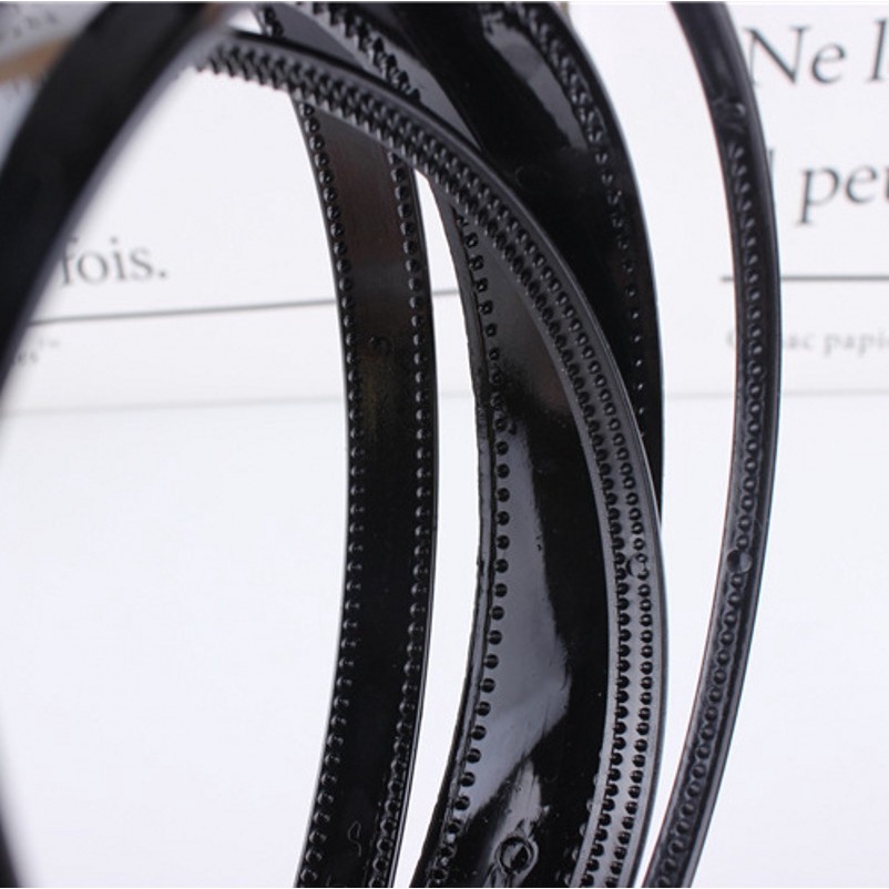 1PC Simple Bright Black Glossy Hair Band Black Glossy Plain Headband DIY and Craft Headband Multi-size Plastic Toothed Holder