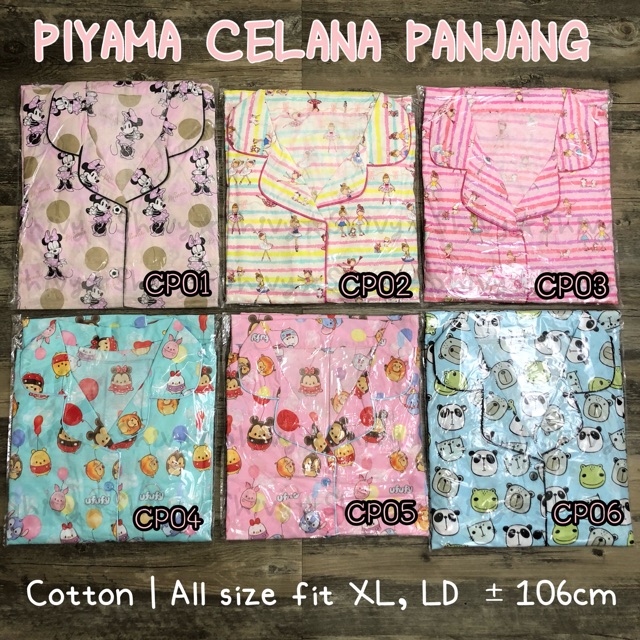 [BEST SELLER] SET PIYAMA CELANA PANJANG WANITA DEWASA PIYAMA LUCU PIYAMA MOTIF MURAH PIYAMA KATUN