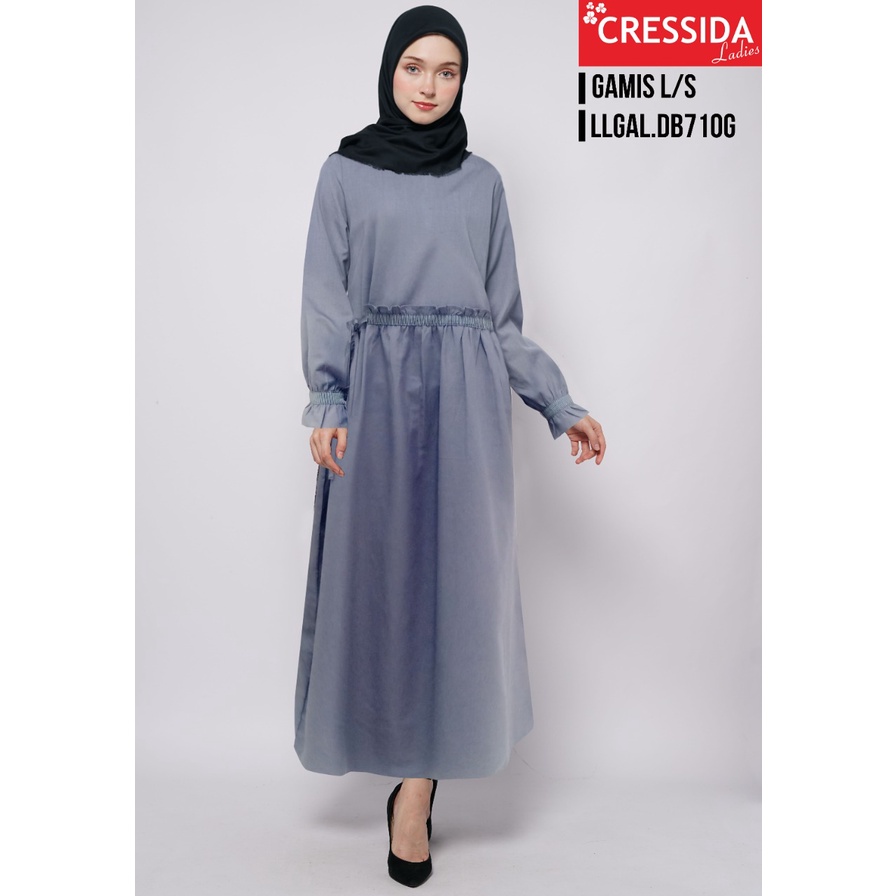 gof CRESSIDA GAMIS Fashion Muslim Dress Muslimah  Dress Muslimah Gamis Wanita Polos Motif-LLGAL