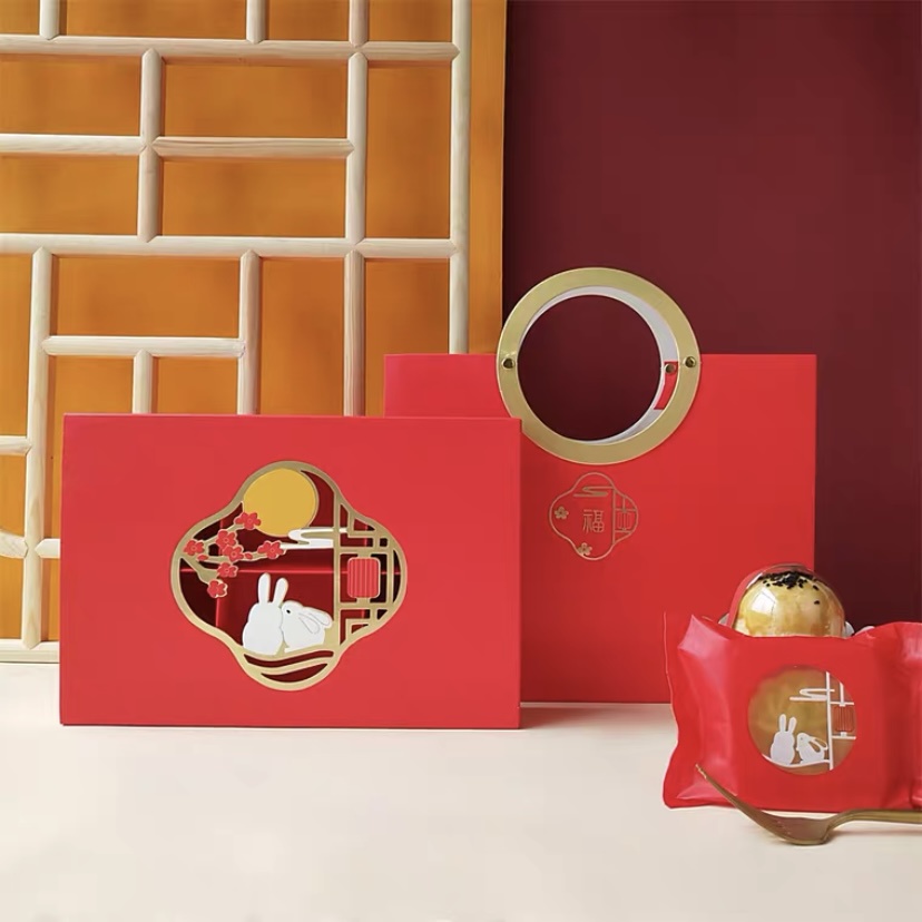 

Mooncake Box / Kotak Kue Bulan Merah Set + Paperbag