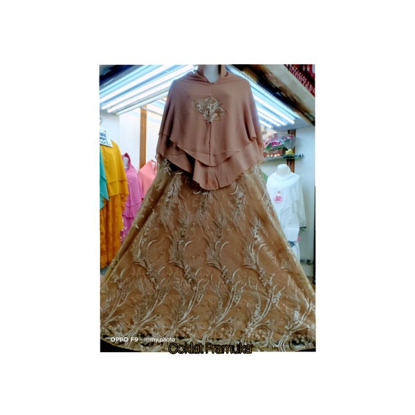 Gamis Syari Tile Brukat Mila
