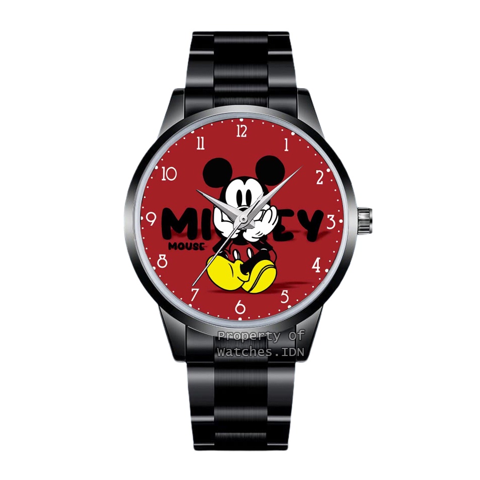 Jam Tangan K-Pop Cewek Rantai Stainless Fashion Termurah Mickey Mouse