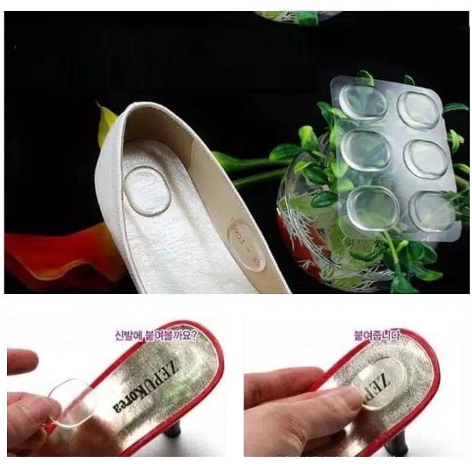 Insole Silikon Tempel Bulat Anti Lecet / Selip 6pcs OSM-AS110