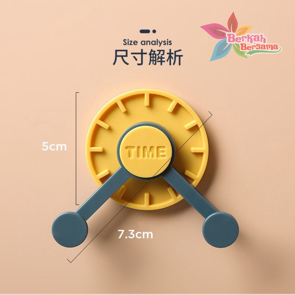 RT104 Gantungan Hanger Hook kunci tempel 2 kait bentuk jam 2 warna rotasi 360ͦͦͦͦ BB6467