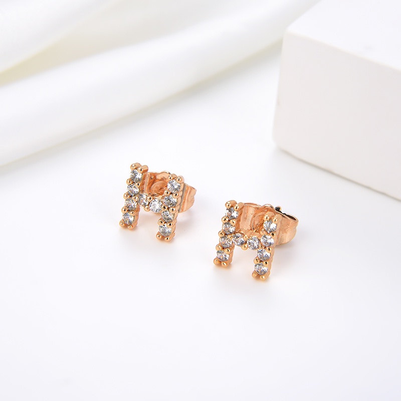 HYL JEWELRY Anting emas batu bata titanium korea tusuk 42e