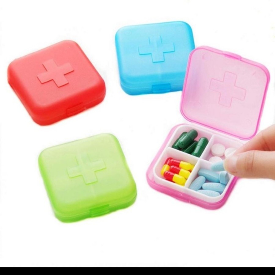 Kotak obat mini box perhiasan serbaguna travel medicine storage rumah