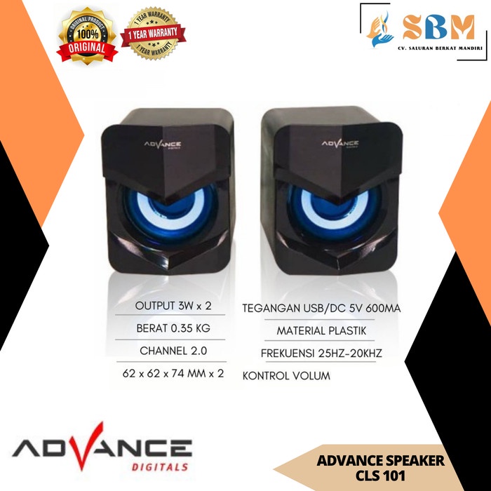 Advance Mini Speaker Multimedia PC Laptop Portable USB CLS 101(T3B7) SPEAKER JADUL RETRO VINTAGE ✅CO
