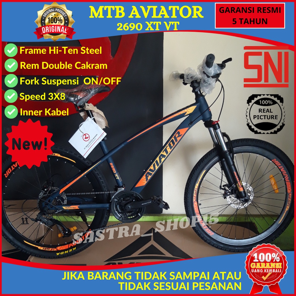 Sepedah Sepeda Gunung Mtb 27,5 Inch Aviator 2690 2692 XT VT Terbaru