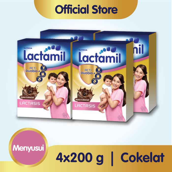 PAKET 4 - LACTAMIL LACTASIS MINUMAN IBU MENYUSUI COKLAT 200GR