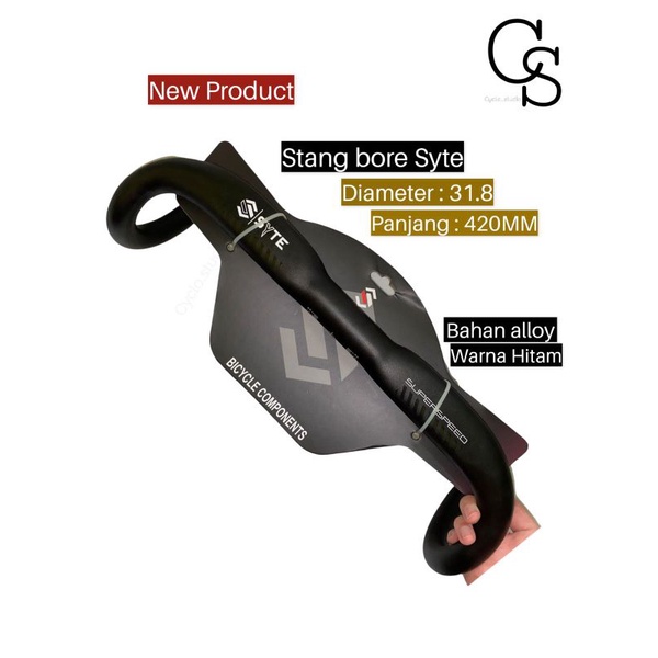 Handlebar Stang Balap Road Bike Dropbar Syte Aero Pipih Oversize 31.8 420mm Alloy