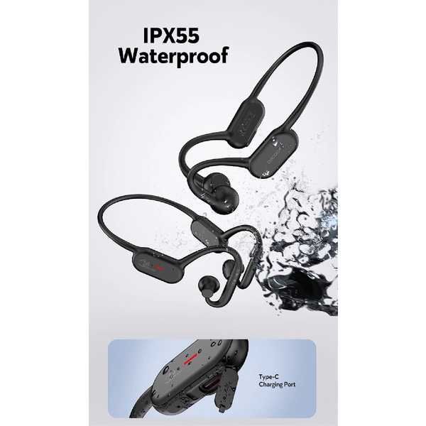 DACOM GEMINI G100 - 2-in-1 Sport Bluetooth Headset - Bone Conduction and Dynamic Drivers - IPX55 Waterproof